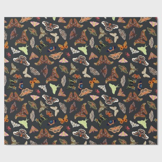 Kernstück dunkle Moth-Komponente Geschenkpapier (Flach)