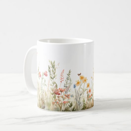Kernstück Wildblume Untersetzer Vintag Kaffeetasse (Vorderseite Links)