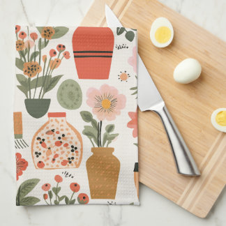 Kernvase und Blume Geschirrtuch