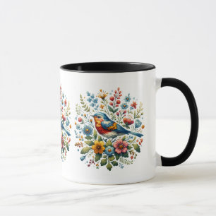 Kernvögel und Blume Tasse