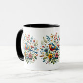 Kernvögel und Blume Tasse (Vorderseite Links)