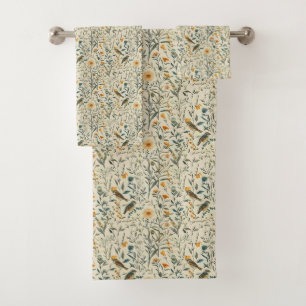 Kernvögel und Wildblumen Badhandtuch Set