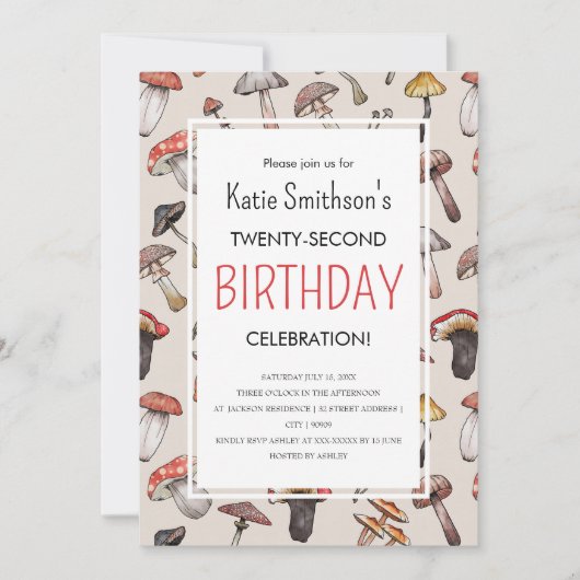 Kernvorlage "Herbst-Mushroom" Einladung (Vorderseite)