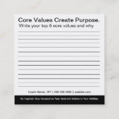 Kernwerte Empower Cards Quadratische Visitenkarte (Rückseite)