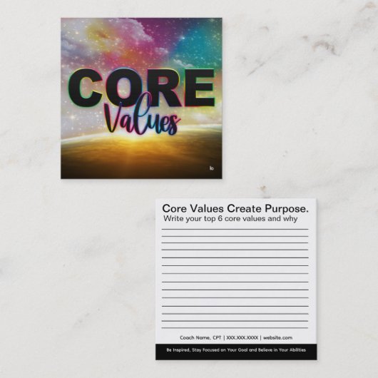 Kernwerte Empower Cards Quadratische Visitenkarte (Vorne/Hinten)