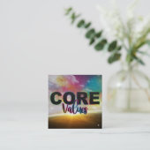 Kernwerte Empower Cards Quadratische Visitenkarte (Stehend Vorderseite)