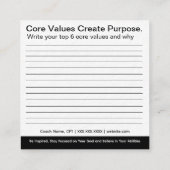 Kernwerte Empower Cards Quadratische Visitenkarte (Rückseite)