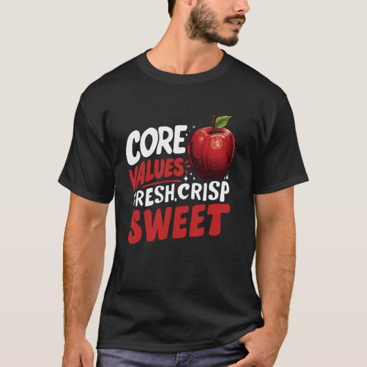 Kernwerte Frischer Knackiger Süßer Apfel T-Shirt (Vorderseite)