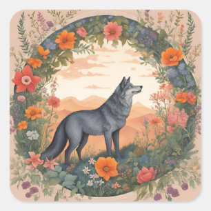 KernWolf Quadratischer Aufkleber