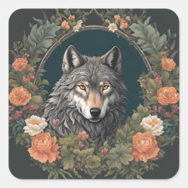 KernWolf Quadratischer Aufkleber
