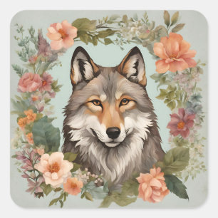 KernWolf Quadratischer Aufkleber
