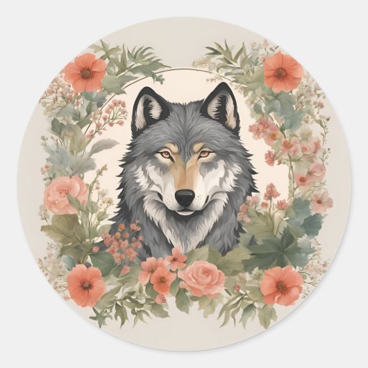 KernWolf Runder Aufkleber (Vorderseite)