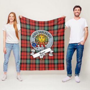 Kerr Ancient Clan Abzeichen Tartan Kariert Fleecedecke
