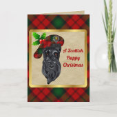 Kerr Clan Abzeichen & Tartan Personalisiert Karte (Vorderseite)