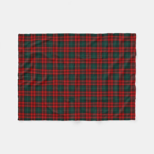 Kerr Clan Red and Forest Green Tartan Fleecedecke (Vorderseite (Horizontal))
