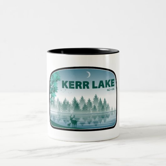 Kerr Lake Virginia North Carolina Deer Zweifarbige Tasse (Mittel)