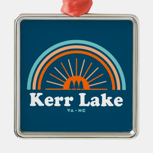 Kerr Lake Virginia North Carolina Rainbow Ornament Aus Metall (Vorne)