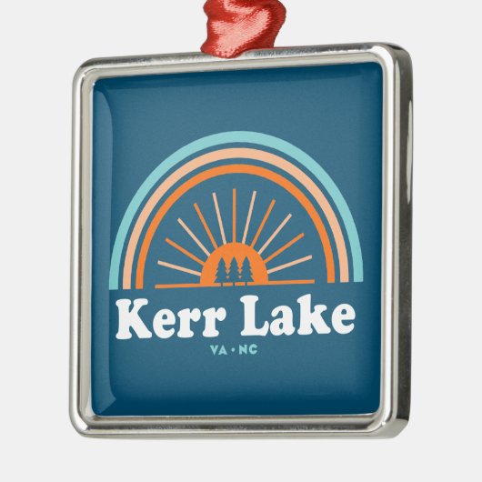Kerr Lake Virginia North Carolina Rainbow Ornament Aus Metall (Links)