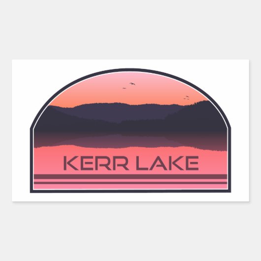 Kerr Lake Virginia North Carolina Red Sunrise Rechteckiger Aufkleber (Vorderseite)