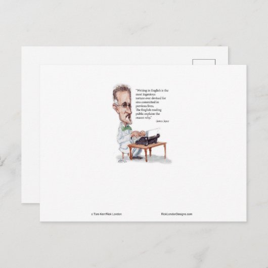 Kerr/London James Joyce & English Is Folter Quote Postkarte (Vorne/Hinten)