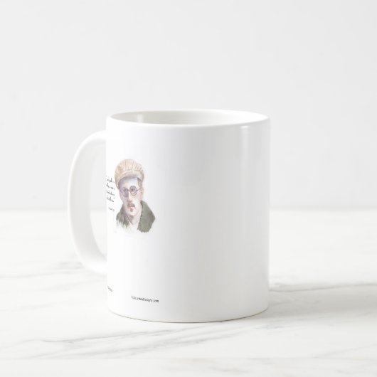 Kerr/London James Joyce & "God Spoke" Zitat Kaffeetasse (Vorderseite Links)