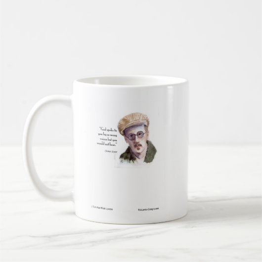 Kerr/London James Joyce & "God Spoke" Zitat Kaffeetasse (Links)