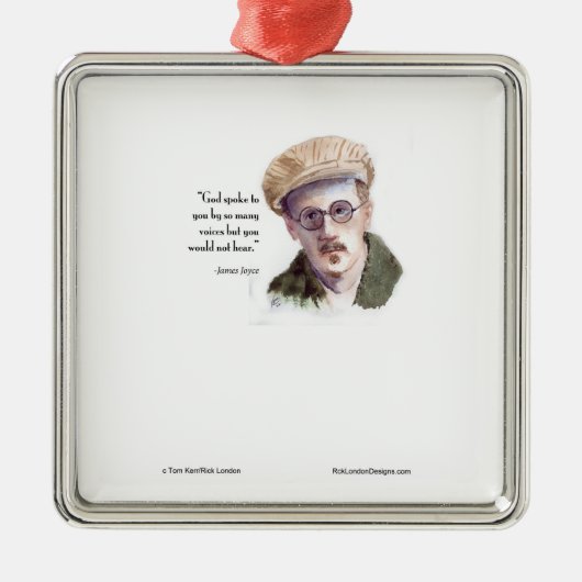 Kerr/London James Joyce & "God Spoke" Zitat Ornament Aus Metall (Vorne)