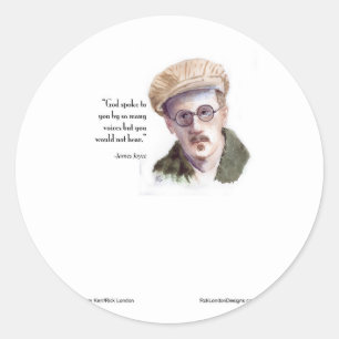 Kerr/London James Joyce & "Gott sprach" Zitat Runder Aufkleber