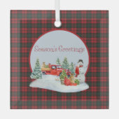 Kerr Modern Original Scottish Tartan Ornament Aus Glas (Vorderseite)