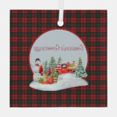 Kerr Modern Original Scottish Tartan Ornament Aus Glas (Rückseite)