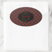 Kerr Modern Scottish Tartan Christmas Ovaler Aufkleber (Tasche)