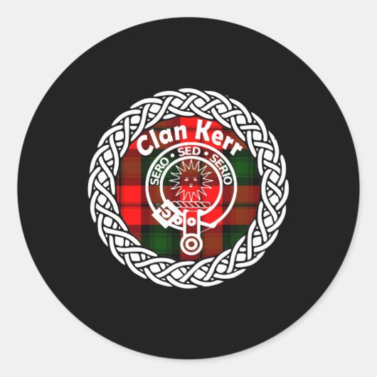 Kerr Nachname Name Scottish Clan Tan Abzeichen Cre Runder Aufkleber (Vorderseite)