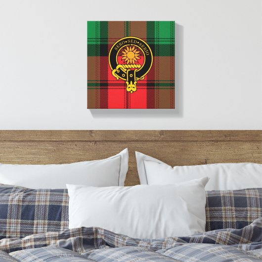 Kerr Scottish Wappen und Tartan Canvas print Leinwanddruck (Insitu (Schlafzimmer))