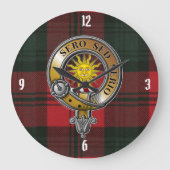 Kerr Tartan & Badge Große Wanduhr (Vorderseite)