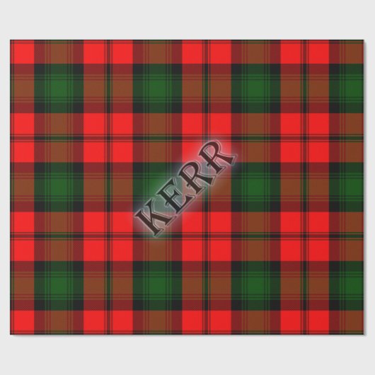 Kerr Tartan mit Nachname Geschenkpapier (Flach)