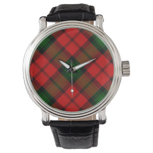 Kerr tartan rot kariert armbanduhr