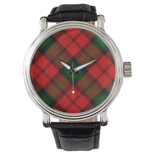 Kerr tartan rot kariert armbanduhr (Vorderseite)