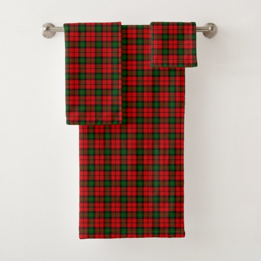 Kerr tartan rot kariert badhandtuch set (Insitu)