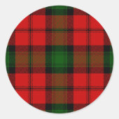 Kerr tartan rot kariert runder aufkleber (Vorderseite)