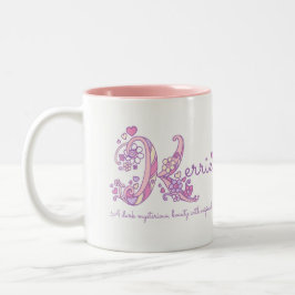 Kerrie dekorativer K Monogrammpastell Zweifarbige Tasse