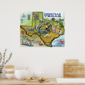 Kerrville TEXAS Karte Poster (Küche)