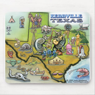 Kerrville TEXAS Karte T-Shirt Mousepad