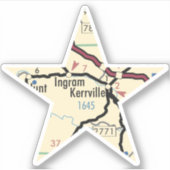 Kerrville Texas Map Aufkleber (Vorderseite)