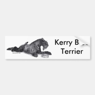 Kerry-Blau Terrier mit Schüssel Autoaufkleber