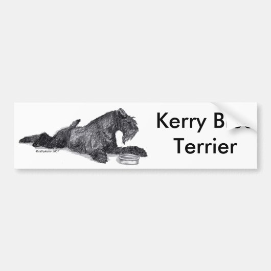 Kerry-Blau Terrier mit Schüssel Autoaufkleber (Vorne)