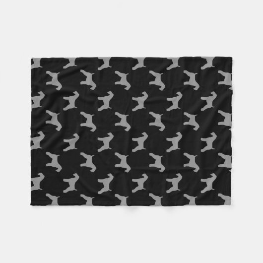 Kerry-Blau-Terrier-Silhouette-Muster Fleecedecke (Vorderseite (Horizontal))