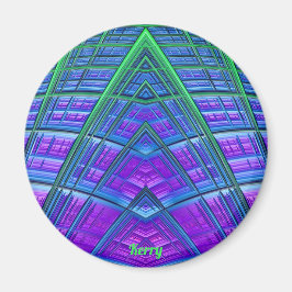 KERRY ~Blue, Green und Lila ~ Abstraktes Fraktal ~ Magnet