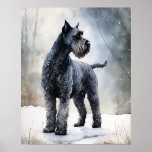 Kerry Blue Terrier Dog Art Print Poster (Vorne)