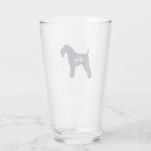 Kerry Blue Terrier Dog Silhouette Personalisiert Glas (Rückseite)