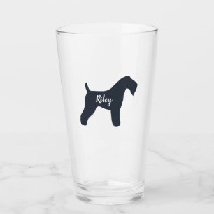 Kerry Blue Terrier Dog Silhouette Personalisiert Glas